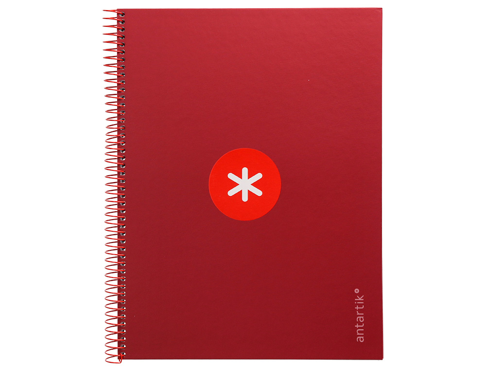 CUADERNO ESPIRAL A4 MICRO ANTARTIK TAPA FORRADA 80H 90 GR CUADRO 5MM 1 BANDA 4 TALADROS FRAMBUESA