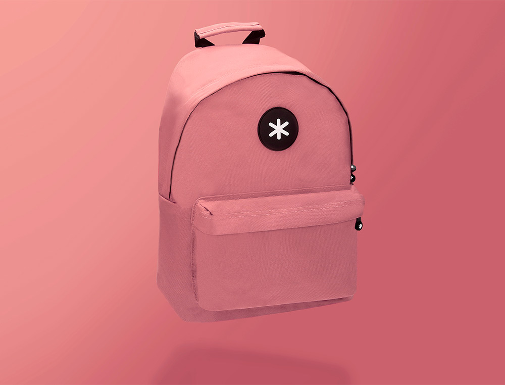 MOCHILA ANTARTIK CON ASA Y BOLSILLOS CON CREMALLERA COLOR CORAL 310X160X410 MM
