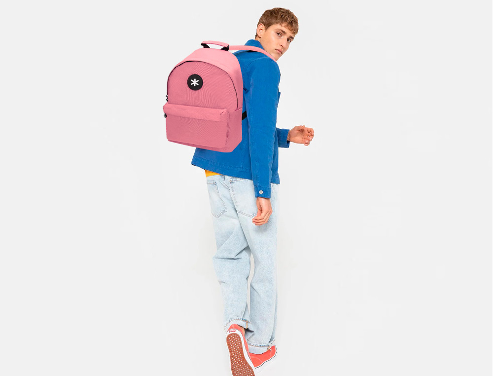 MOCHILA ANTARTIK CON ASA Y BOLSILLOS CON CREMALLERA COLOR CORAL 310X160X410 MM