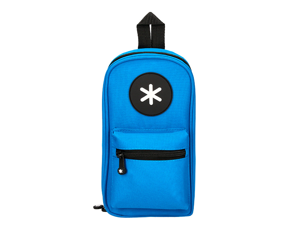 ESTUCHE PORTATODO ANTARTIK FORMA DE MOCHILA CON BOLSILLO Y 4 DEPARTAMENTOS COLOR AZUL 230X50X120 MM