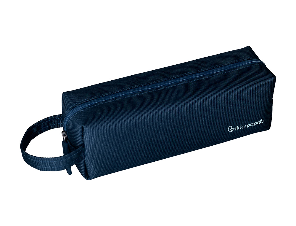 ESTUCHE PORTATODO LIDERPAPEL CLASSIC RECTANGULAR CON ASA 210X70MM AZUL MARINO