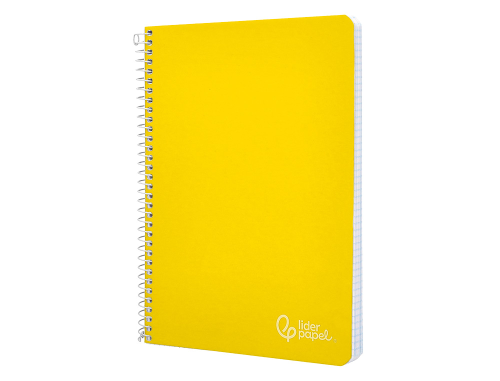 CUADERNO ESPIRAL LIDERPAPEL A4 WITTY TAPA DURA 80H 90GR PAUTA 3,5MM CON MARGEN COLOR AMARILLO