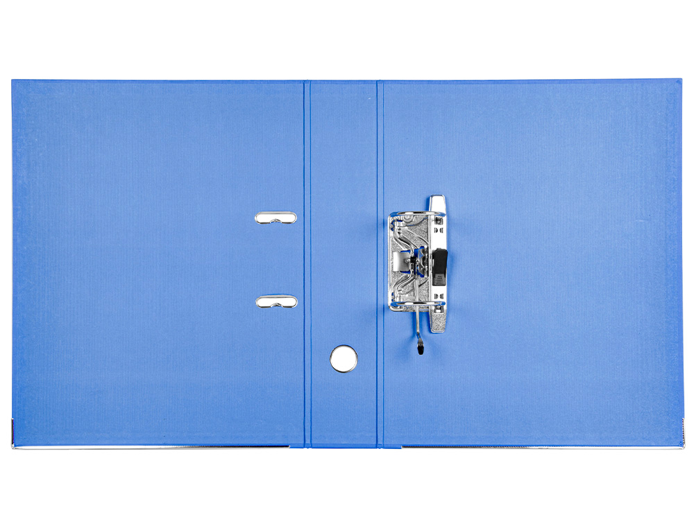 ARCHIVADOR DE PALANCA LIDERPAPEL FOLIO DOCUMENTA FORRADO PVC CON RADO LOMO 75MM AZUL COMPRESOR METALICO