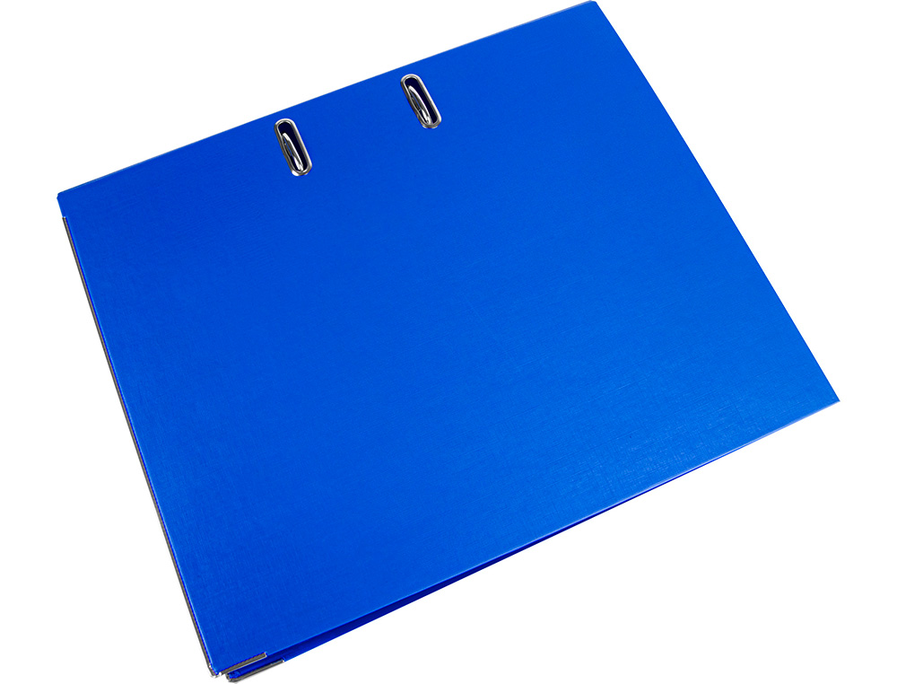 ARCHIVADOR DE PALANCA LIDERPAPEL FOLIO DOCUMENTA FORRADO PVC CON RADO LOMO 75MM AZUL COMPRESOR METALICO