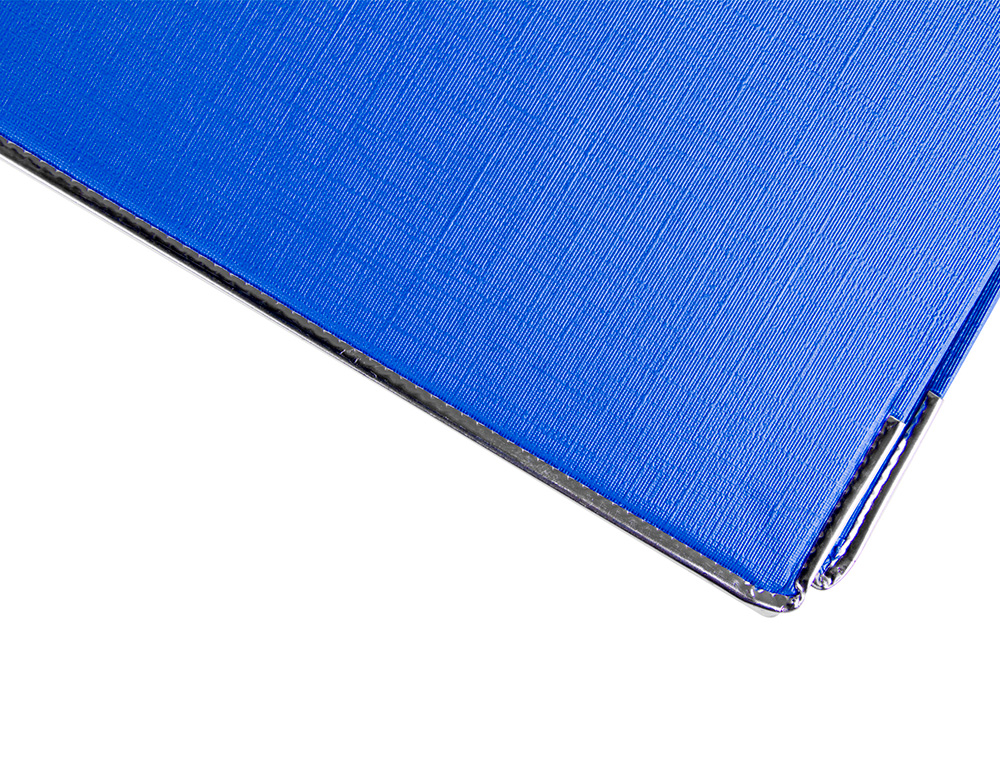 ARCHIVADOR DE PALANCA LIDERPAPEL FOLIO DOCUMENTA FORRADO PVC CON RADO LOMO 75MM AZUL COMPRESOR METALICO
