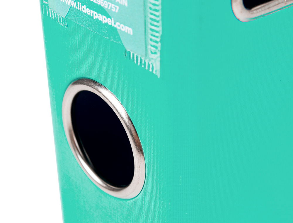 ARCHIVADOR DE PALANCA LIDERPAPEL A4 DOCUMENTA FORRADO PVC CON RADO LOMO 52 MM VERDE CLARO COMPRESOR