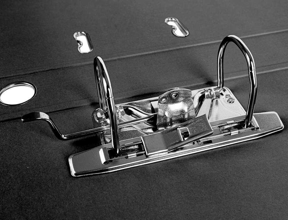 ARCHIVADOR DE PALANCA LIDERPAPEL FOLIO DOCUMENTA FORRADO PVC CON RADO LOMO 52 MM NEGRO COMPRESOR METALICO