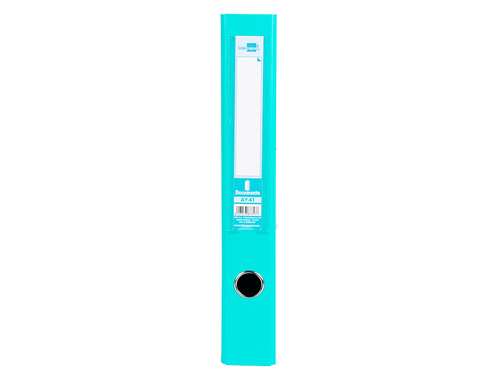 ARCHIVADOR DE PALANCA LIDERPAPEL FOLIO DOCUMENTA FORRADO PVC CON RADO LOMO 52 MM VERDE CLARO COMPRESOR