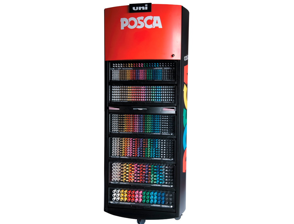 ROTULADOR UNI POSCA MARCADOR DE PINTURA EXPOSITOR SUELO DE 1930 UNIDADES COLORES SURTIDOS