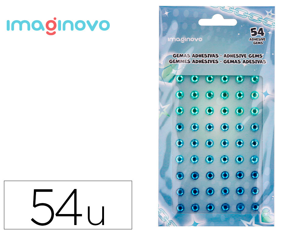 PEGATINAS IMAGINOVO GEMAS VERDES Y AZULES BRILLANTES CON RELIEVE PARA TODAS SUPERFICIES 190X105 MM EN